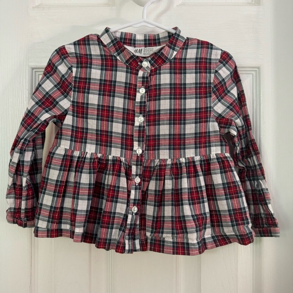 H&M Other - H&M Baby Girl Red and White Long Sleeve Top